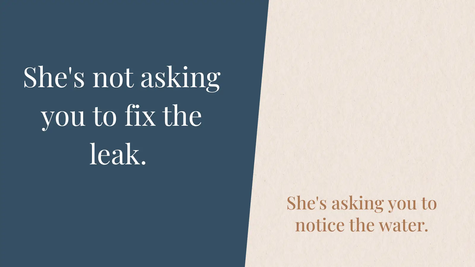 Man pausing before responding to his wife, practicing how to stop fixing and start listening to what she needs
