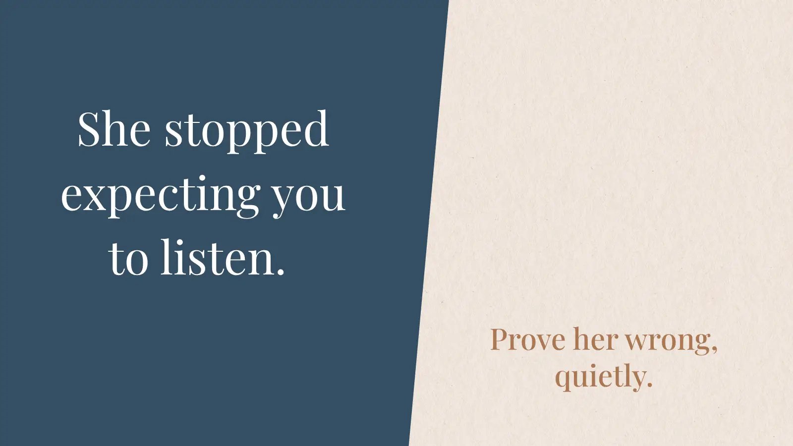 Man sitting on a couch leaning forward to listen as his wife talks, working on how to make his wife feel heard.