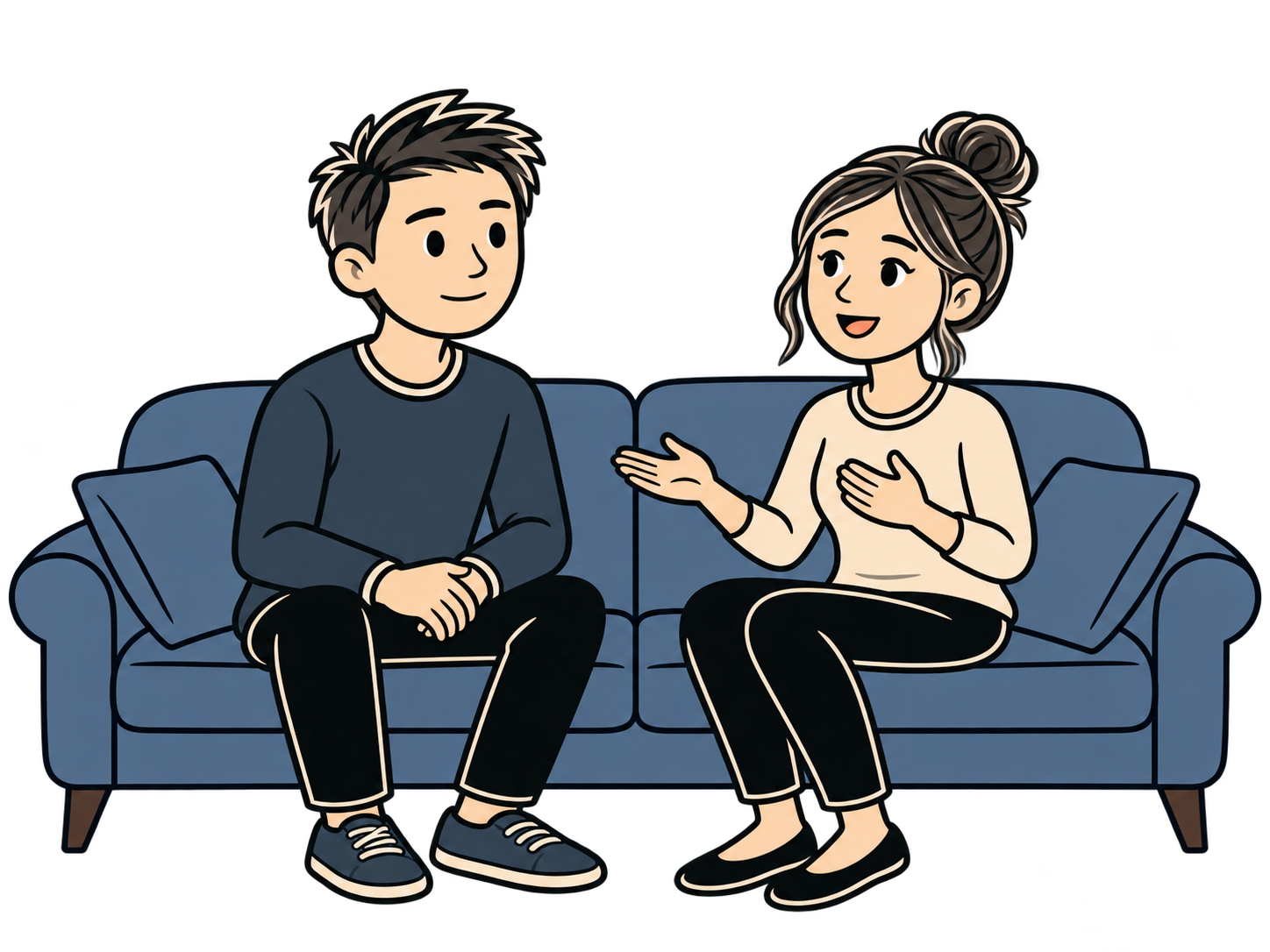 Man listening attentively while his partner shares her feelings.